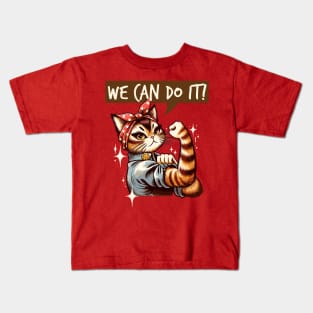 Purrrsist! Cat We Can Do It! Kids T-Shirt